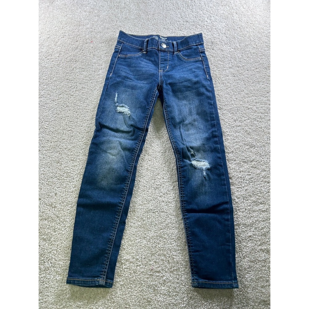 Wonder Nation Girls‎ Jegging Medium 7-8 Adjustable Waist Distressed